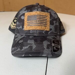 Colosseum OHT‎ Gray Camo Trucker Hat US Flag Patch Adjustable Baseball Cap